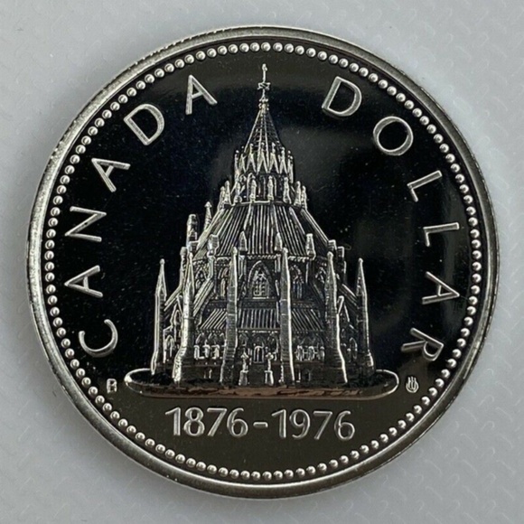 RCM 1876-1976 Canadian Specimen Silver Dollar Parliament Coin - Picture 1 of 5